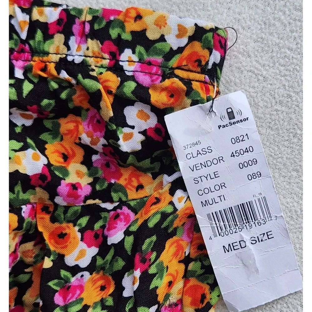 women's PACSUN Floral Shorts LA‎ Hearts flowy elastic waist Rayon size Medium